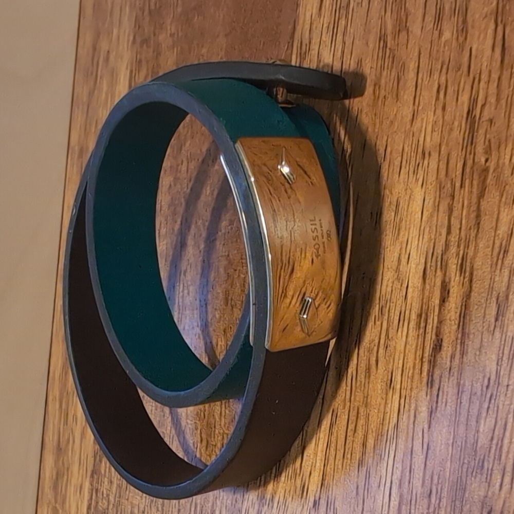 Heritage Double Wrap Black Leather Strap Bracelet